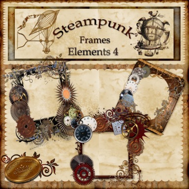 steampunk, frames, cu, vintage rustic